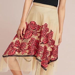 Anthropologie Embroidered Skirt Size 0